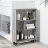 vidaXL Narrow Storage Trolley Grey sonoma Engineered wood Slim, Narrow