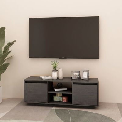 vidaXL TV Stand Gray 43.3"x11.8"x15.7" Solid Pinewood