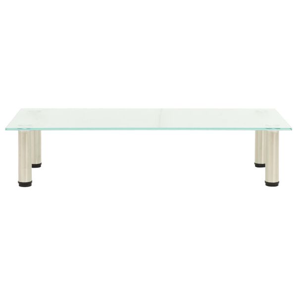 vidaXL TV Stand Transparent Tempered glass, Stainless steel Medium