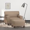 vidaXL Sofa Chair with Footstool Cappuccino 23.6" Faux Leather
