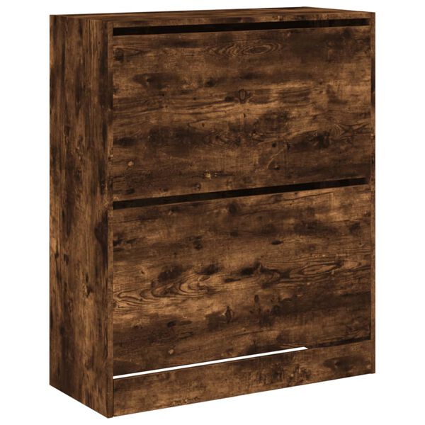 vidaXL Shoe Cabinet Smoked Oak Engineered Wood Compact Shoe Cabinet