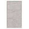 vidaXL Shoe Cabinet Concrete Grey Engineered Wood 23.2 x 6.7 x 42.5 in