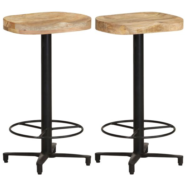 vidaXL Bar Stool Set of 2 Natural wood