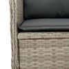 vidaXL Patio Sofa Light grey PE rattan One size Modular Garden Sofa