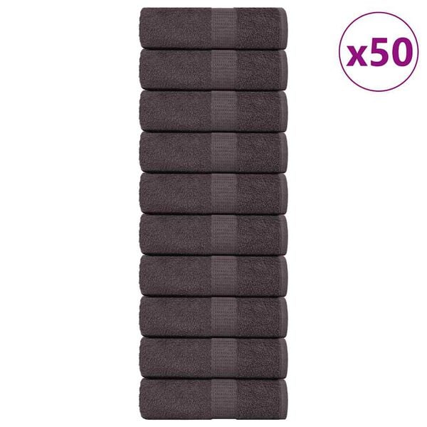 vidaXL Washcloth Set of 50 Anthracite 100% Cotton 5.9 x 8.3 in Durable