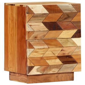 vidaXL Bedside Cabinet Varied wood tones Solid reclaimed wood Medium