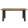 vidaXL Dining Table Brown and black Solid Acacia wood 67 x 35 in