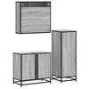 vidaXL Bathroom Furniture Set Grey Sonoma Engineered wood, metal, glass