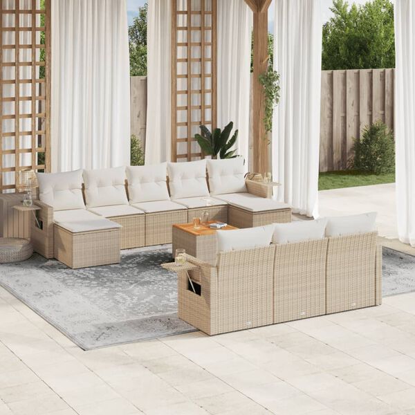 vidaXL Garden Sofa Set Beige and Cream White