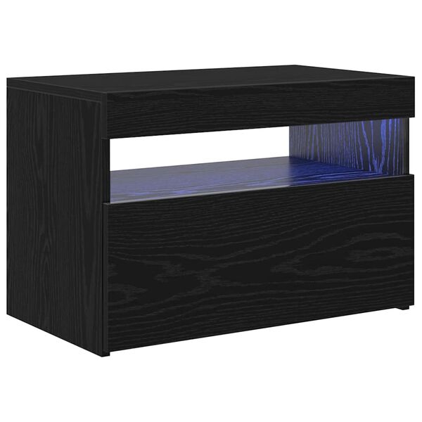 vidaXL TV Cabinet Black Oak 23.62 x 13.78 x 15.75 in Engineered Wood