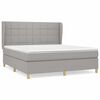 vidaXL Box Spring Bed with Mattress Light Gray 72"x83.9" California King Fabric