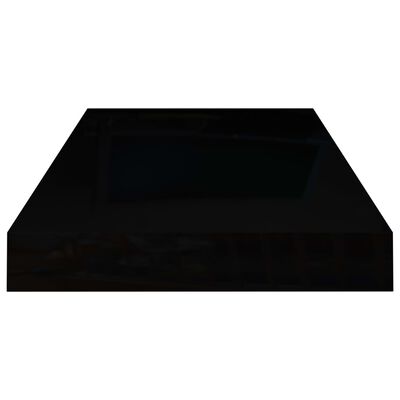 vidaXL Floating Wall Shelf High Gloss Black 19.7"x9.1"x1.5" MDF