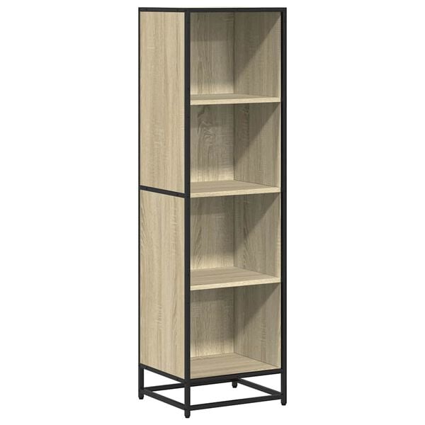 vidaXL Book Cabinet Sonoma oak Engineered wood, metal