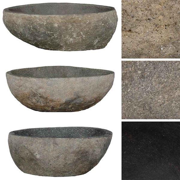 vidaXL Basin River Stone Oval (11.4"-15")x(9.4"-12.2")