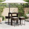 vidaXL Garden Bar Set Brown PE Rattan 5 Piece Set UV-resistant materials