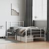 vidaXL Bed Frame White Powder-coated steel 42.1 x 79.9 in Bed Frame