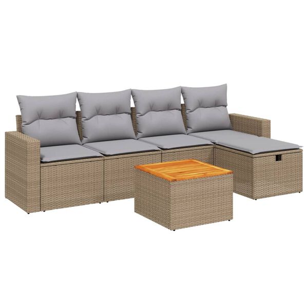 vidaXL Garden Sofa Set Mix Beige and Light Grey