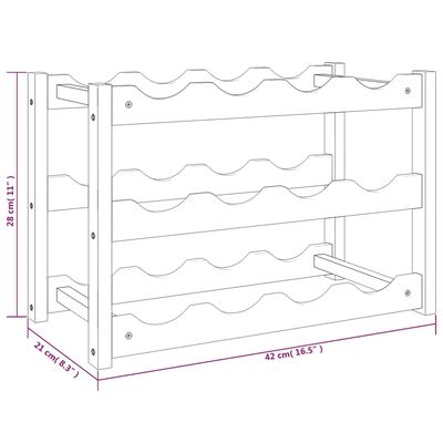 vidaXL Wine Rack for 12 Bottles Solid Wood Walnut
