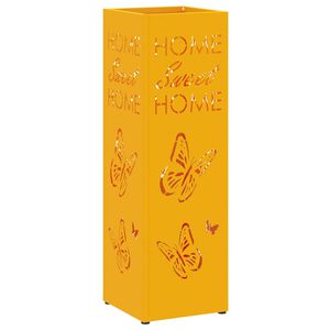 vidaXL Umbrella Stand Mustard 15.5 x 15.5 x 49 cm Metal