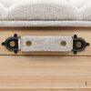 vidaXL Storage Bench Natural wood with grey fabric