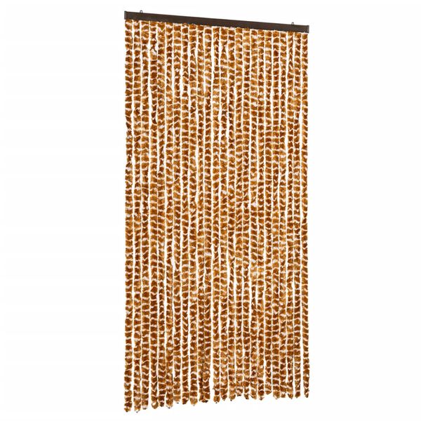 vidaXL Fly Curtain Ochre and White 39.4x78.7" Chenille