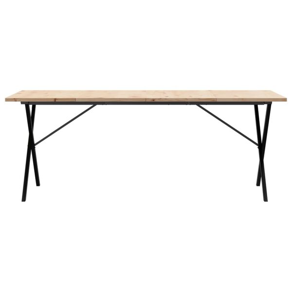 vidaXL Dining Table Natural Wood Solid Pine Wood Large Durable