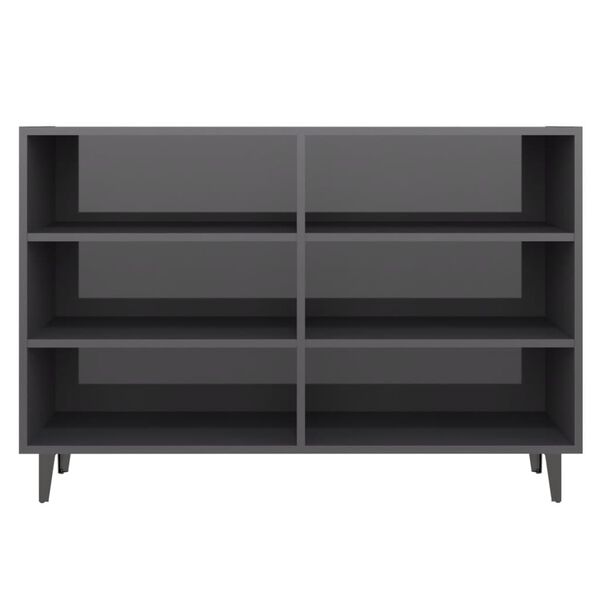 vidaXL Sideboard High gloss gray Engineered wood Medium Sideboard