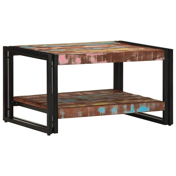 vidaXL Coffee Table Multicolor Solid Reclaimed Wood, Iron Medium Durable