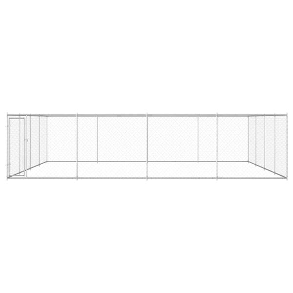 vidaXL Dog Kennel Silver Galvanized Steel Extra Large Rugged