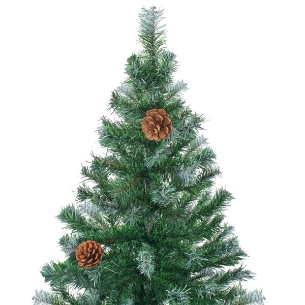 vidaXL Christmas Tree Green with white tips PVC 6 ft Collapsible