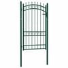 vidaXL Fence Gate with Spikes Steel 39.4x68.9" Green