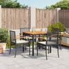 vidaXL Garden Dining Set Black PE rattan Medium Removable Covers