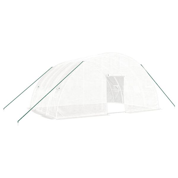 vidaXL Greenhouse White Polyethylene and galvanized steel Large