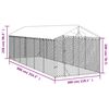 vidaXL Outdoor Dog Kennel Silver Galvanized Steel Spacious