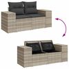 vidaXL Garden Sofa Light Grey PE Rattan, Powder-Coated Steel, Polyester