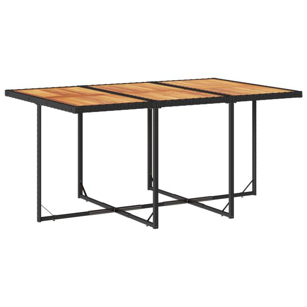 vidaXL Garden Dining Set Black PE Rattan 11 Piece Set Stackable