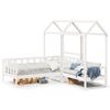 vidaXL Day Bed And Bench Set White Solid pine wood Single