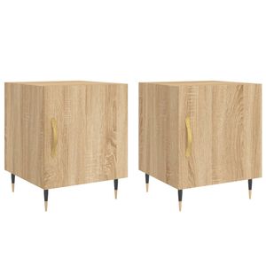 vidaXL Bedside Cabinet Set of 2 Sonoma Oak Engineered wood, iron Small