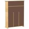 vidaXL Shoe Cabinet Honey Solid Pine Wood, Engineered Wood, Metal Large