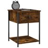 vidaXL Bedside Table Set of 2 Smoked oak Engineered wood, iron