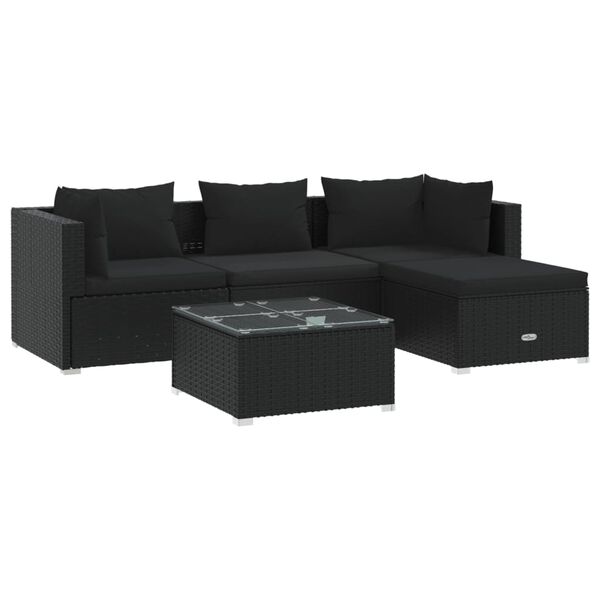 vidaXL Garden Lounge Set Black