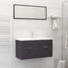vidaXL Bathroom Furniture Set Grey Engineered wood, acrylic
