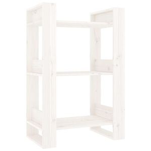 vidaXL Book Cabinet White Solid pine wood Medium Book Cabinet
