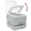 vidaXL Camping Toilet Manual Grey and White 16.34 x 14.37 x 11.81 in