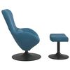 vidaXL Egg Chair with Footstool Blue 24.80 x 28.74 x 35.43 in Velvet