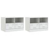 vidaXL TV Cabinet Set of 2 White Cold-rolled steel Medium TV Cabinet