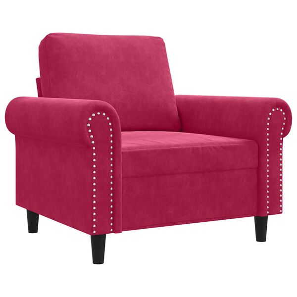 vidaXL Sofa Chair Wine red Velvet (100% polyester) 23.6 in seat width
