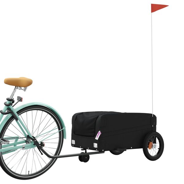 vidaXL Bike Trailer Black 66.1 lb Iron
