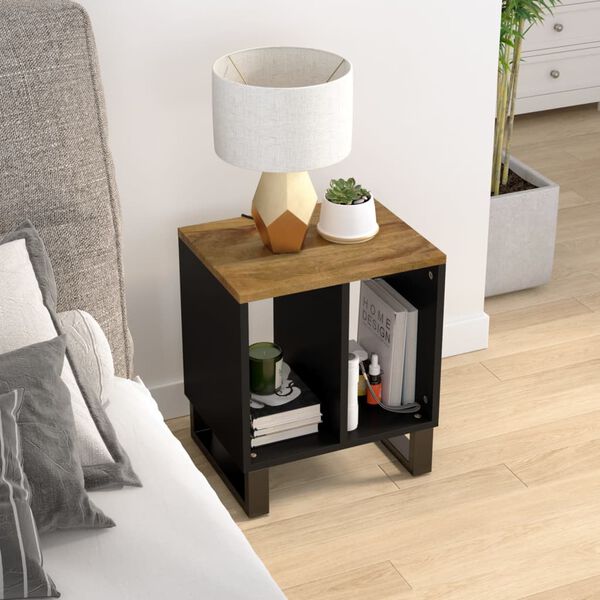 vidaXL Side Table Honey Brown, Black