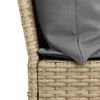 vidaXL Patio Sofa with Cushions Beige Poly Rattan